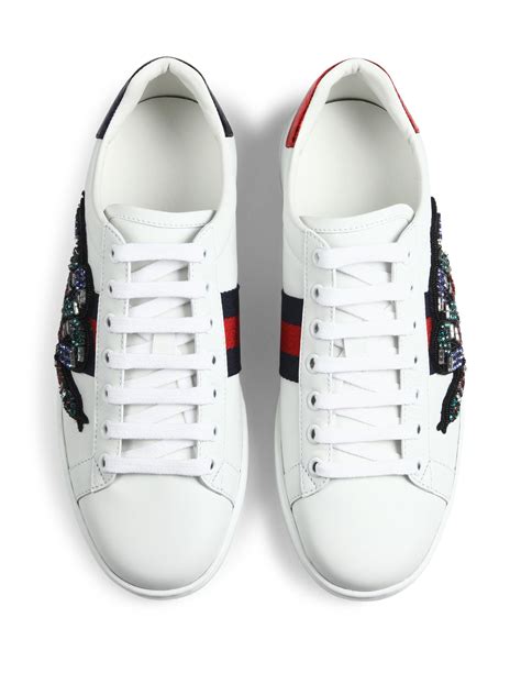 gucci snake embroidered patches|Gucci ace tennis shoes.